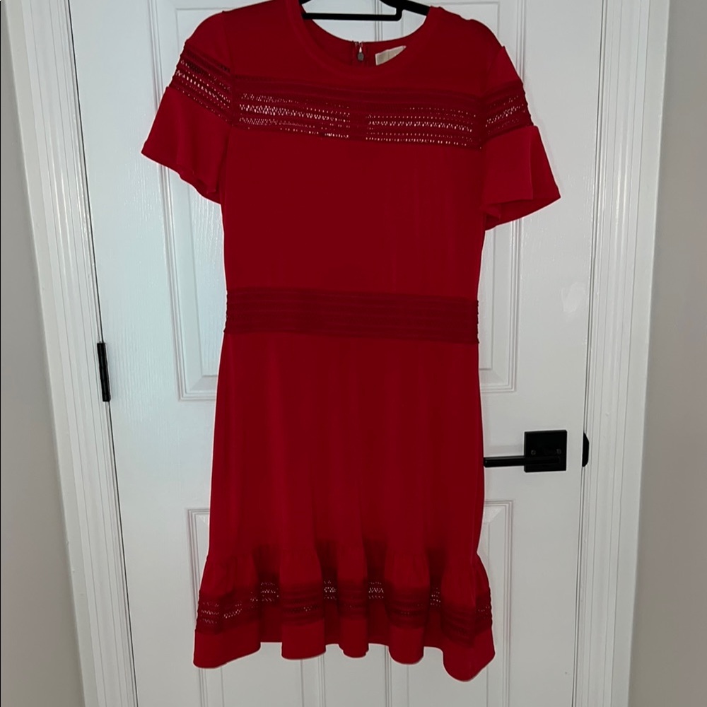 MICHAEL Michael Kors Red Dress with Lace Accents